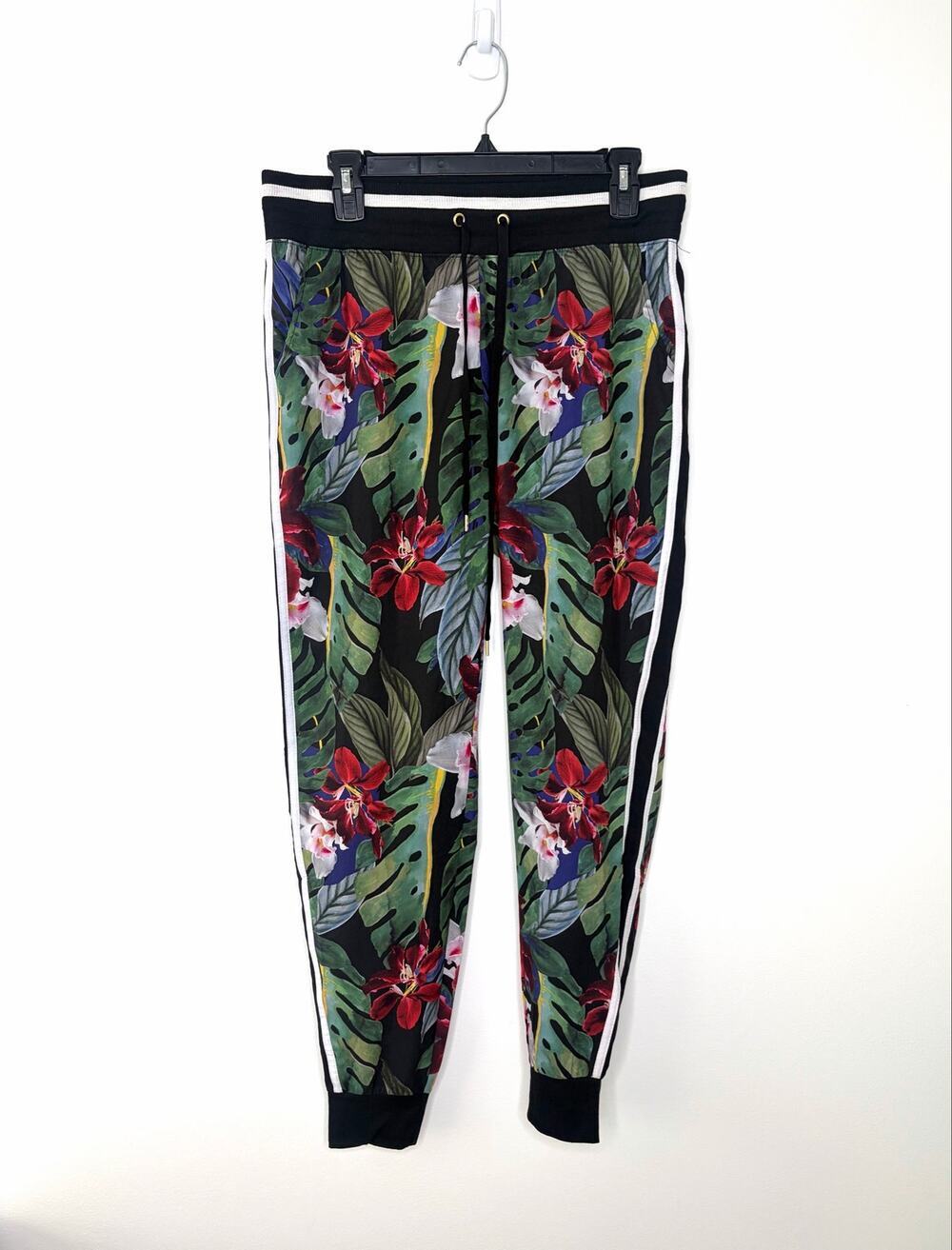 C&C California Floral Palm Print Joggers Sz M Beach Resort Tropical Lightweight